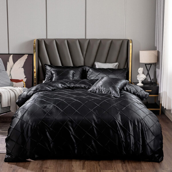 Three Pieces Of Home Ice Silk Satin Satin Cloth Checkered