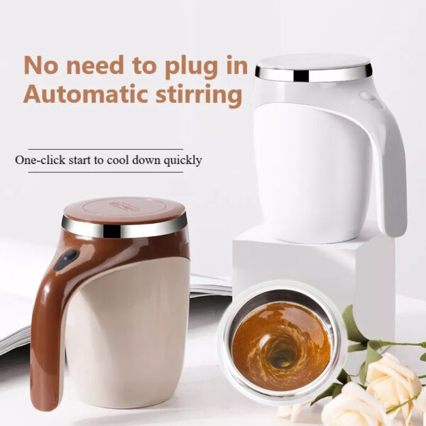 Premium Rechargeable Automatic Stirring Coffee Cup - Innovative Electric Lazy Milkshake Mixer with Magnetic Rotation for High Value Experienc