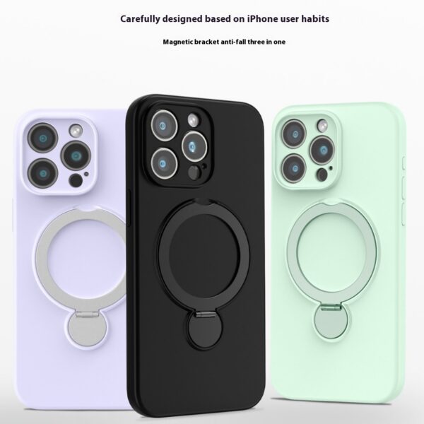 Liquid Silicone Magnetic Bracket Phone Case Applicable Anti-fall