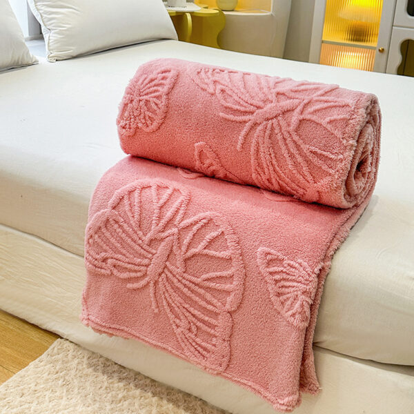 Taffon Solid Color Cut Flower Butterfly Blanket Milk Fiber Cover